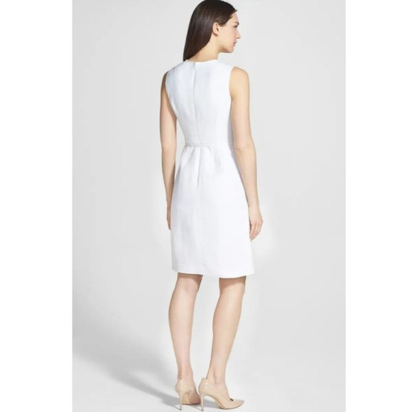 Tory Burch Kimberly Ottoman Linen Sheath Dress Size 2 White - Picture 2 of 8